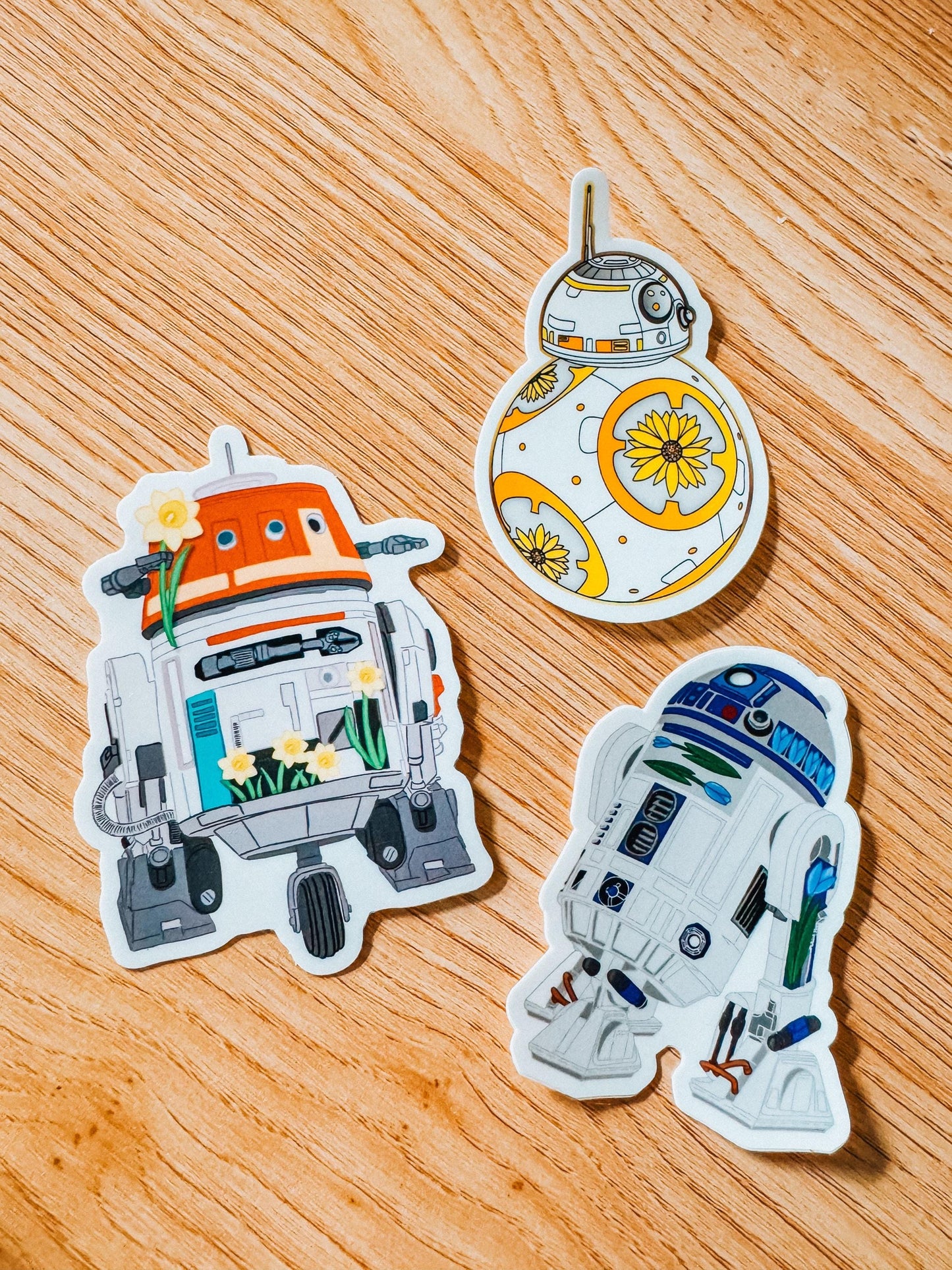 daffodil droid clanker sticker