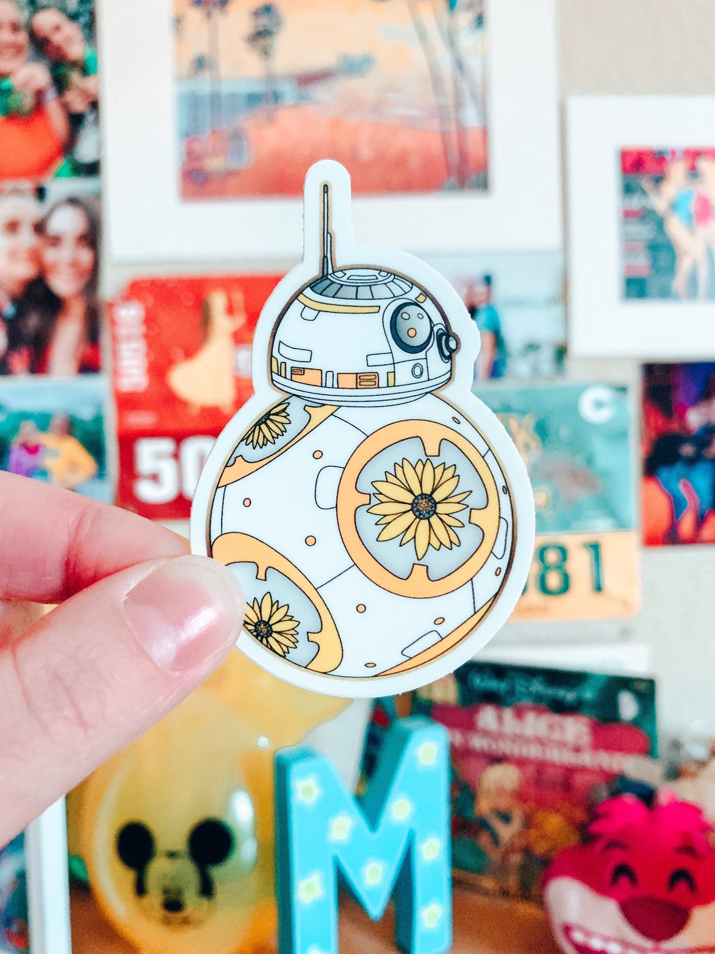 flower child 'bb8' droid sticker