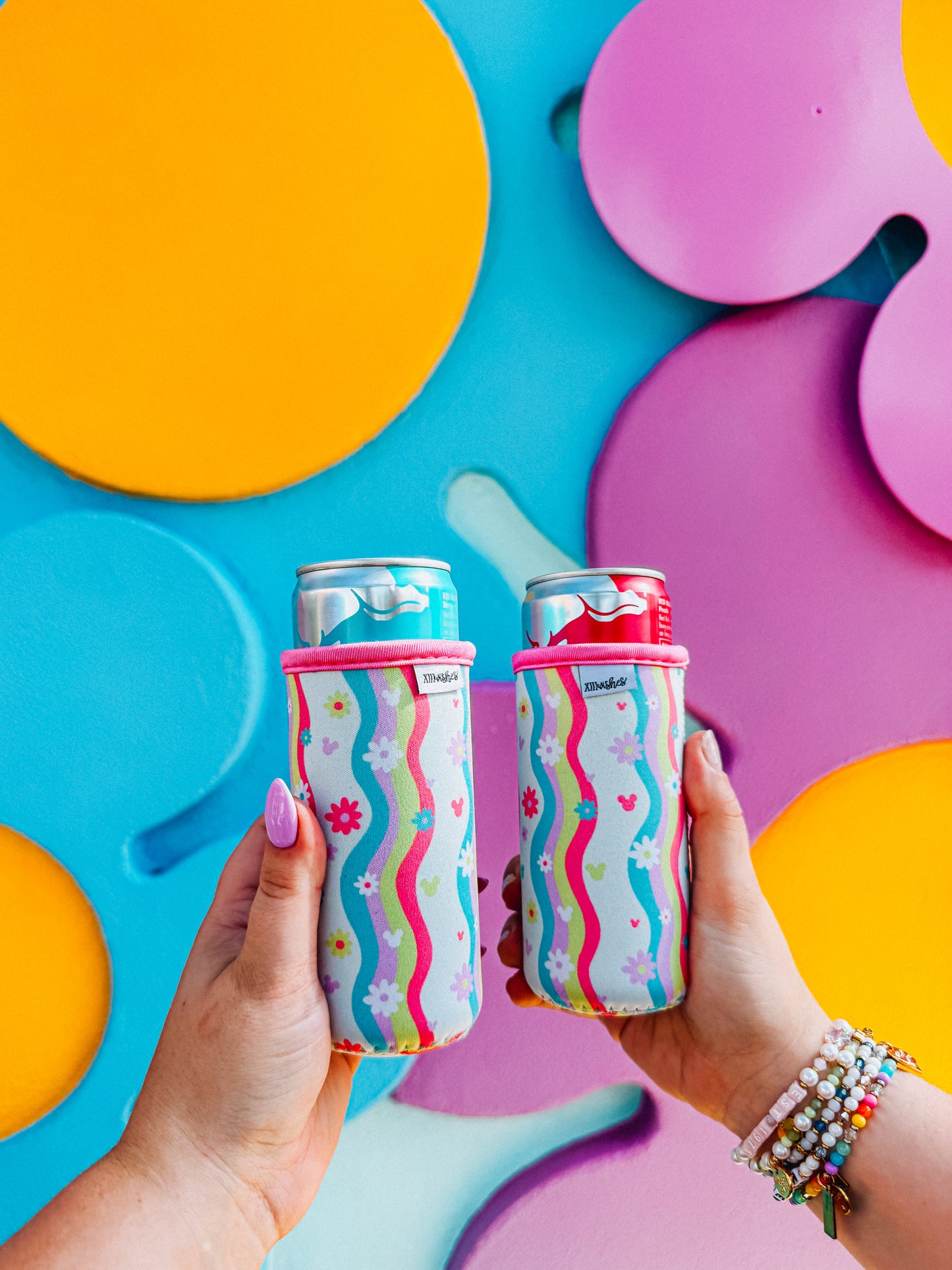 flower power slim can sleeve