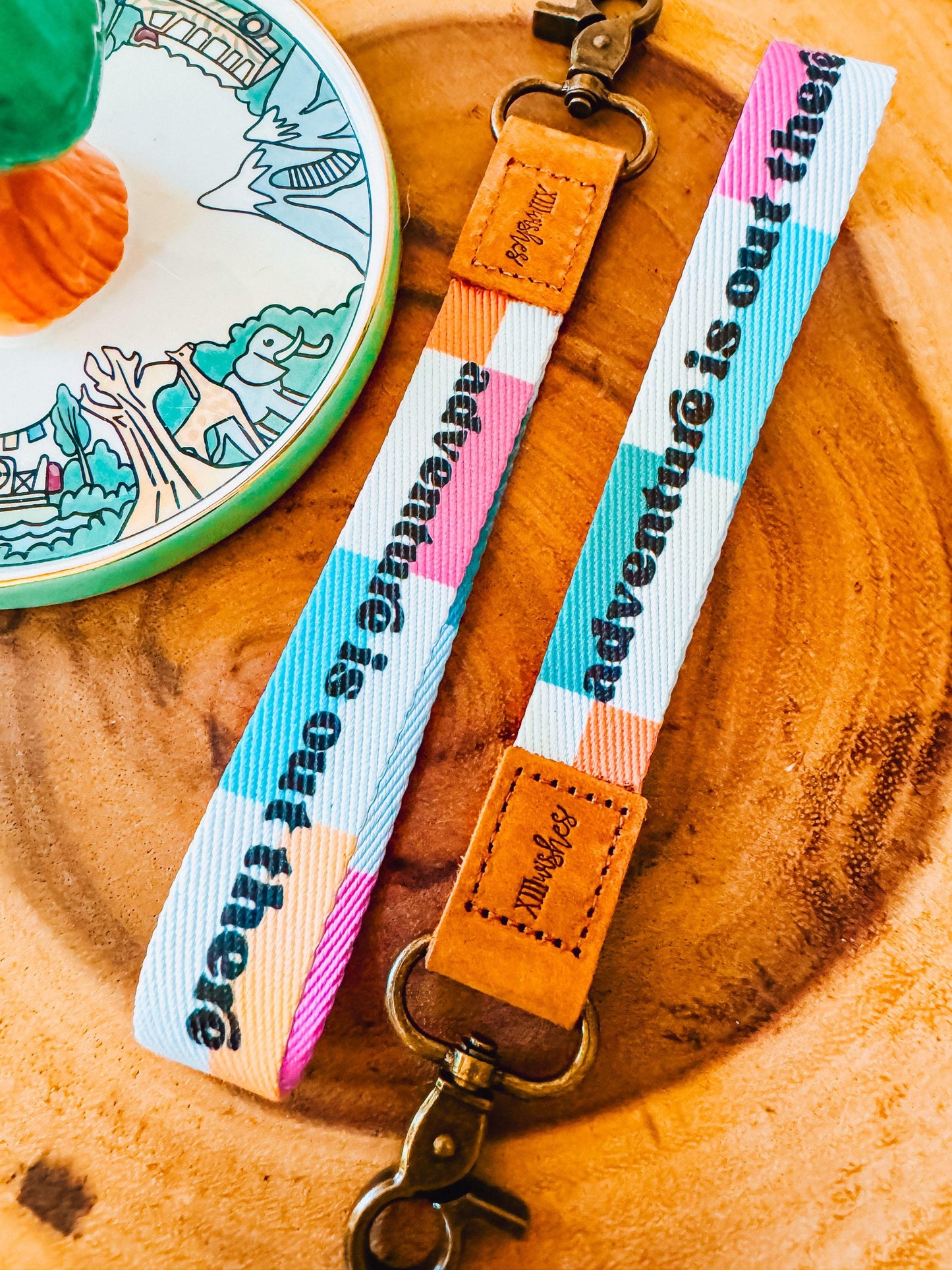 adventure is out there wristlet lanyard