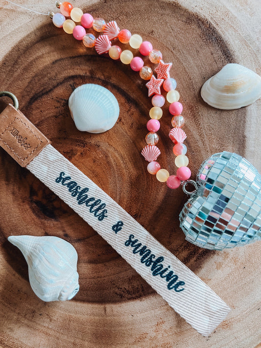 seashells & sunshine wristlet lanyard