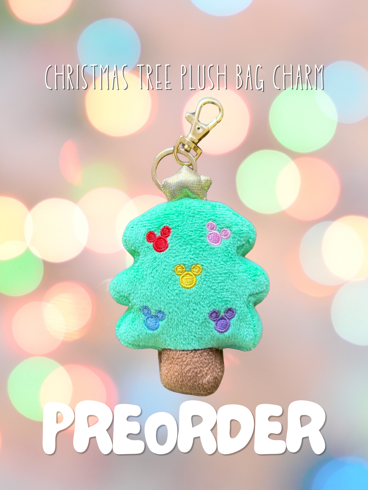 PREORDER: christmas tree plush bag charm
