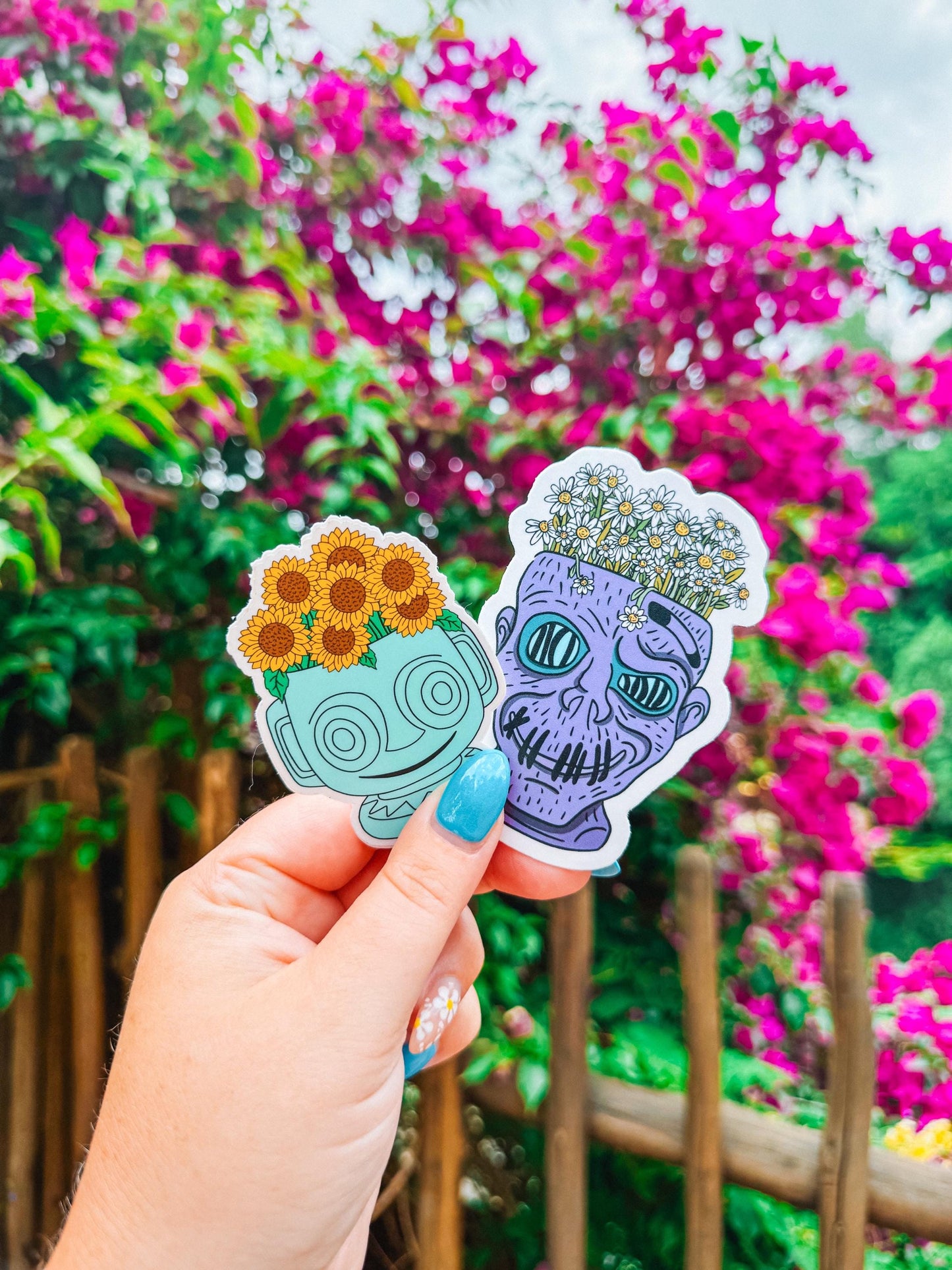 shrunken zombie planter sticker