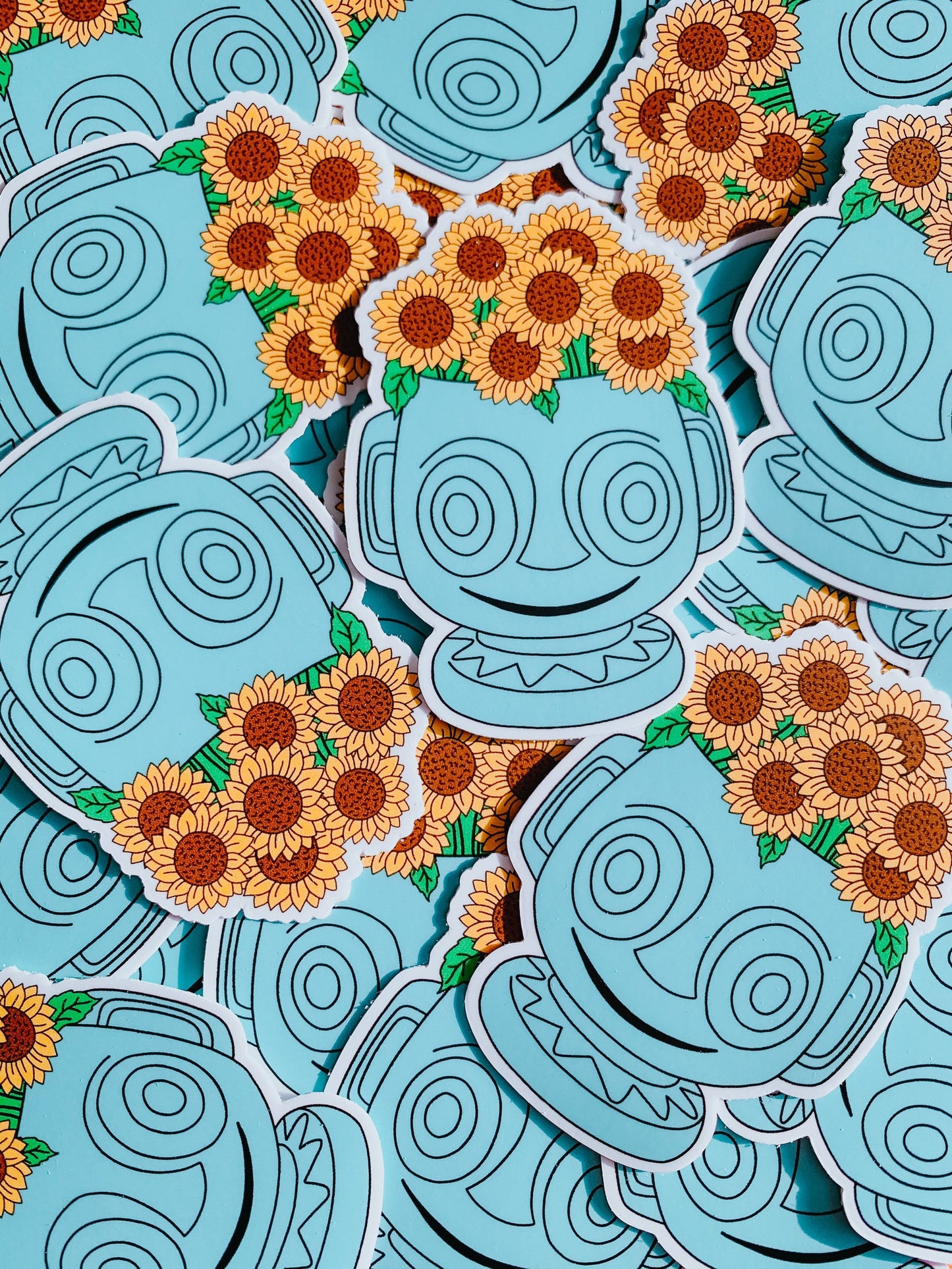 hippopotomai-tai tiki mug sunflower sticker